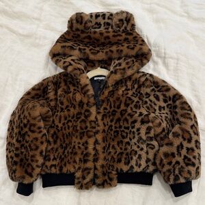 Apparis Unisex Lily Leopard Print Jacket - Size 4Y